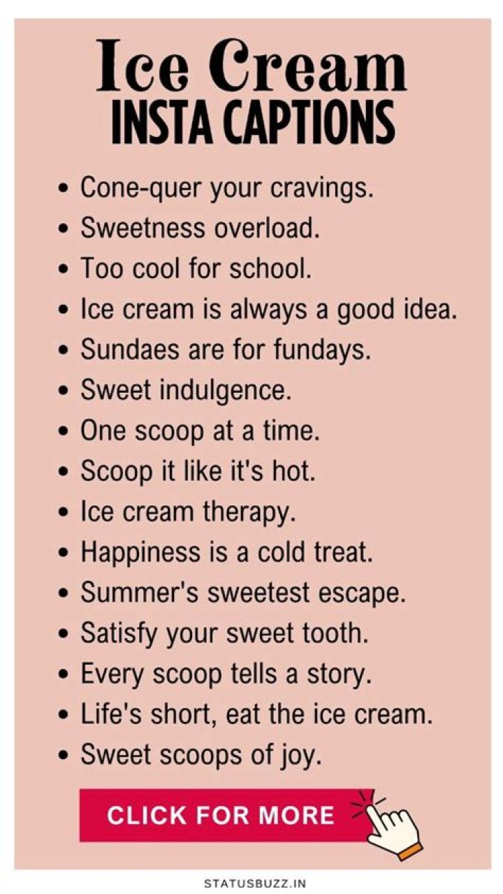 The Ultimate Guide To Instagram Captions Ice Cream